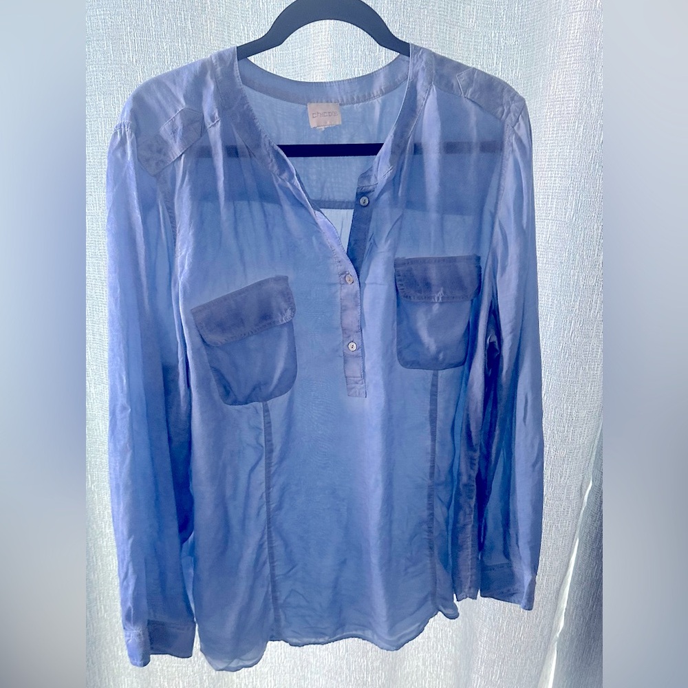 Chico’s long sleeve light weight soft cotton tunic. Size 2